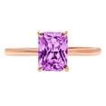 thumbnail image 2 of 1 ct Radiant Cut Simulated Alexandrite Solitaire 18K Rose Gold Womens Engagement Ring, 2 of 5