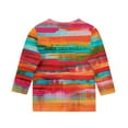 thumbnail image 4 of Ugoldhm Girls 3/4 Sleeve Crewneck Tops Casual Fashion Striped Tees Sizes 3-11, 4 of 5