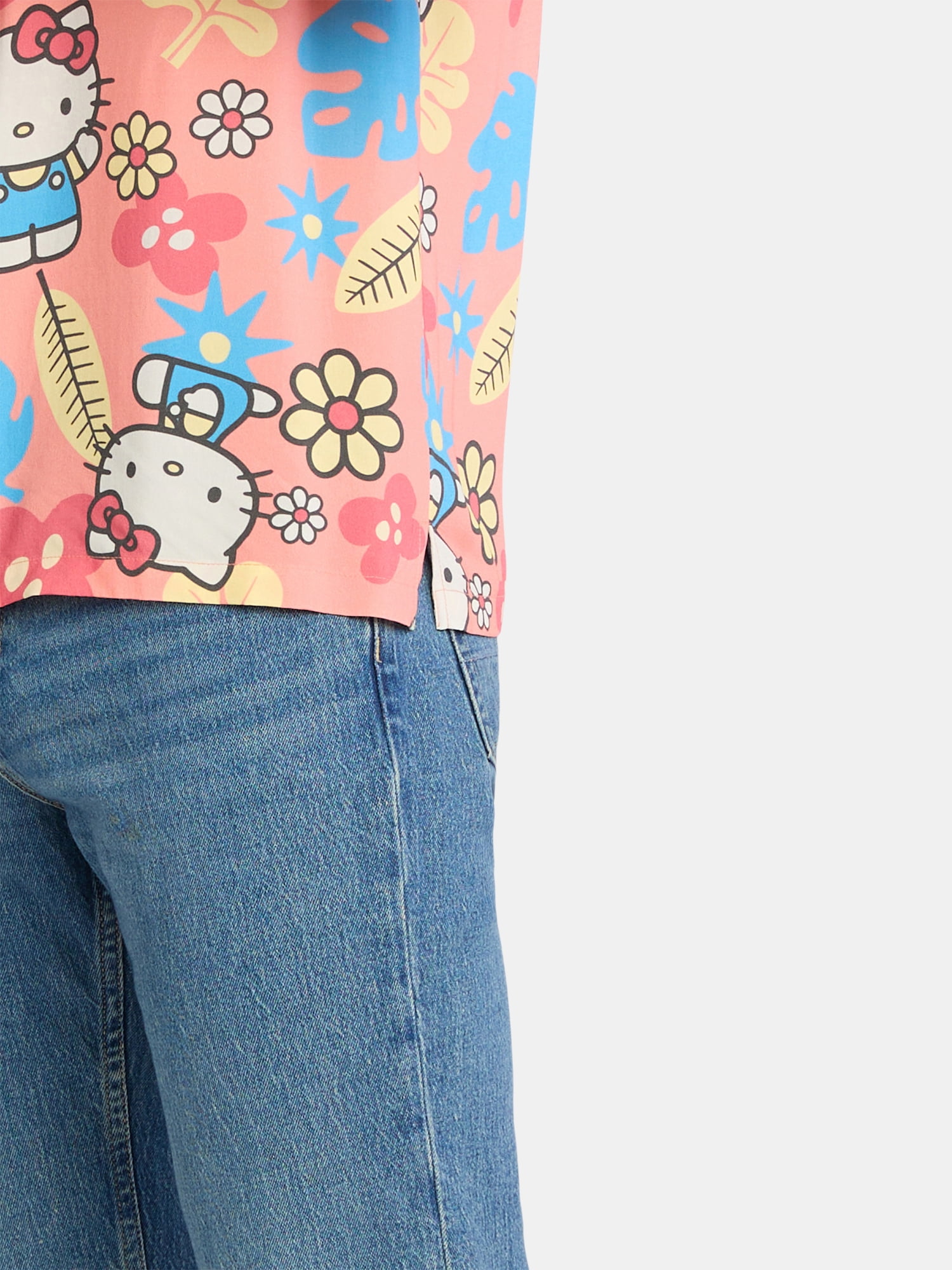Hello Kitty and Friends Men's and Big Men's Graphic Print Mesh Shirt with Short Sleeves, Sizes S-3XL