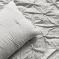 thumbnail image 2 of Lush Decor Ravello Pintuck Caroline Geo Textured Ruffle Detail Comforter 7-Piece Light Gray Full/Queen, 2 of 11