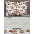 thumbnail image 3 of Sketch Comforter & Sham Bedding Set, Illustration of Fruits Drawn by Hand Peaches Apples Organic Healthy Food, 3 pcs Duvet Set Microfiber Filling Quilt, 5 Sizes, Cinnamon and Peach, by Ambesonne, 3 of 4