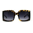 thumbnail image 3 of Womens Thick Temple Rectangular Butterfly Designer Sunglasses Tortoise Smoke, 3 of 4