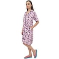 thumbnail image 4 of Bimba Floral Print Rayon Light Pink Women Short Sleeve Sleepshirt Nightwear - 4, 4 of 8