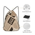 thumbnail image 5 of XMXT Waterproof Gym Bag, Old Newspaper Hand Drawn Drawstring Backpack for Men, m Brown, 5 of 8