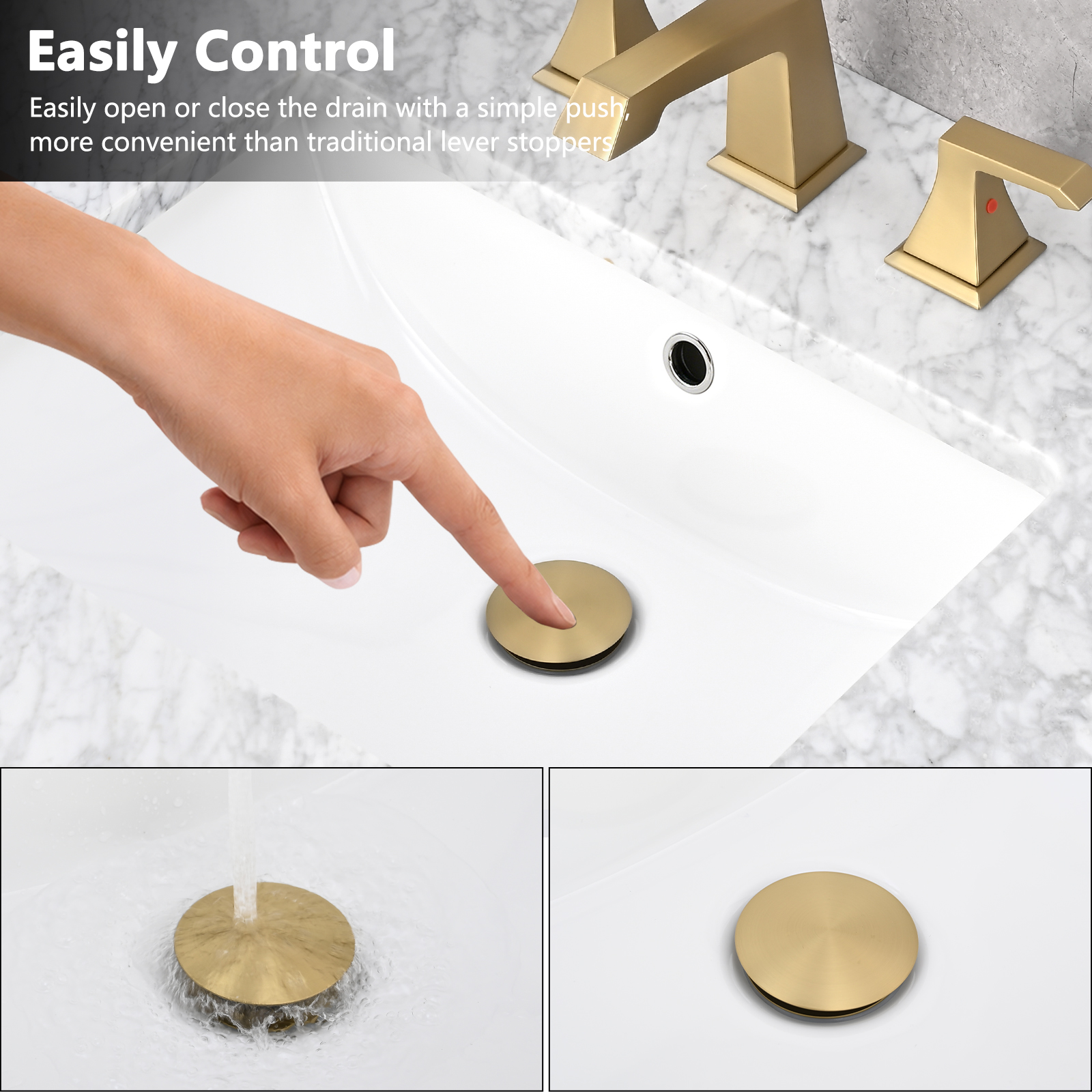 Pop-Up Bathroom Sink Drain With Overflow