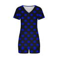 thumbnail image 5 of Two Piece Sets for Women Summer Plus Size Fashion Polka Casual Home Two-piece V-neck Top With Pocket Shorts Set, 5 of 6