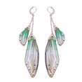 thumbnail image 1 of Fairy Cicada Butterfly Wings Earrings Fantasy Tassel Jewelry Gradient Colorful Rhinestone Sequins Long Drop Earrings, 1 of 3