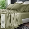 thumbnail image 7 of Sonoro Kate 100% Organic Cooling Bamboo Sheets, King Sheet Set 6-Piece with 16" Deep Pocket, Silky Smooth Luxury Bed Sheets, Sage Green, 7 of 7
