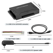 USB 3.0 to IDE/SATA Converter, EEEkit Hard Drive Adapter Fit for Universal 2.5/3.5 SATA HDD/SSD & IDE HDD Drives, Support 6TB
