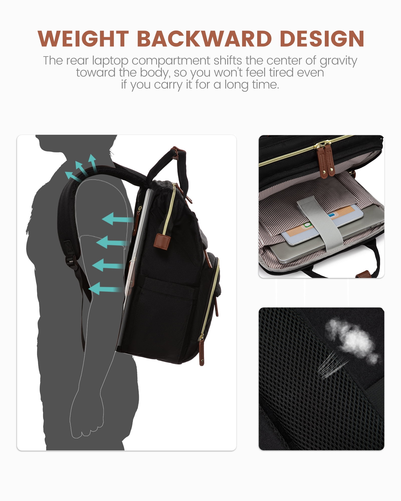 Lovevook Laptop Backpack for Women,Quilted Fashion Nurse Teacher Work Backpack Purses,Water-Resistant Travel Computer Bag for College Office Ladies Fit 15.6" Laptop