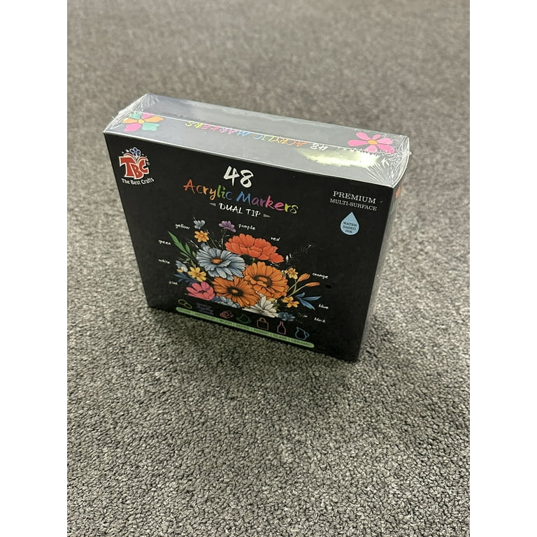 TBC The Best Crafts 48 Dual Tip Acrylic Markers - Premium Multi