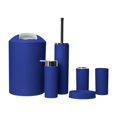thumbnail image 3 of Juego de accesorios de baño de 6 piezas con diseño moderno, jabonera, escobilla de inodoro, jabón Azul oscuro, 3 of 9