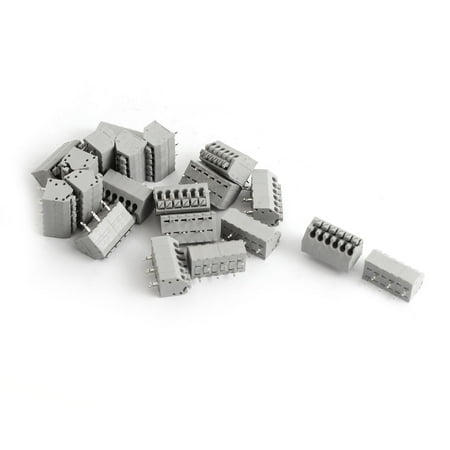 20Pcs 6-Pin 7mm Spacing 300V 6A PCB Mount Type Spring Terminal Block