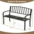 thumbnail image 3 of Gymax 50 Inches Garden Bench w/ Slatted Backrest & Curved Armrests for Porch, 3 of 10