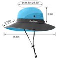 thumbnail image 4 of 2PCS Womens Ponytail Wide Brim Sun Hat Packable UV Protection Beach Cap for Fishing & Hiking, 4 of 8