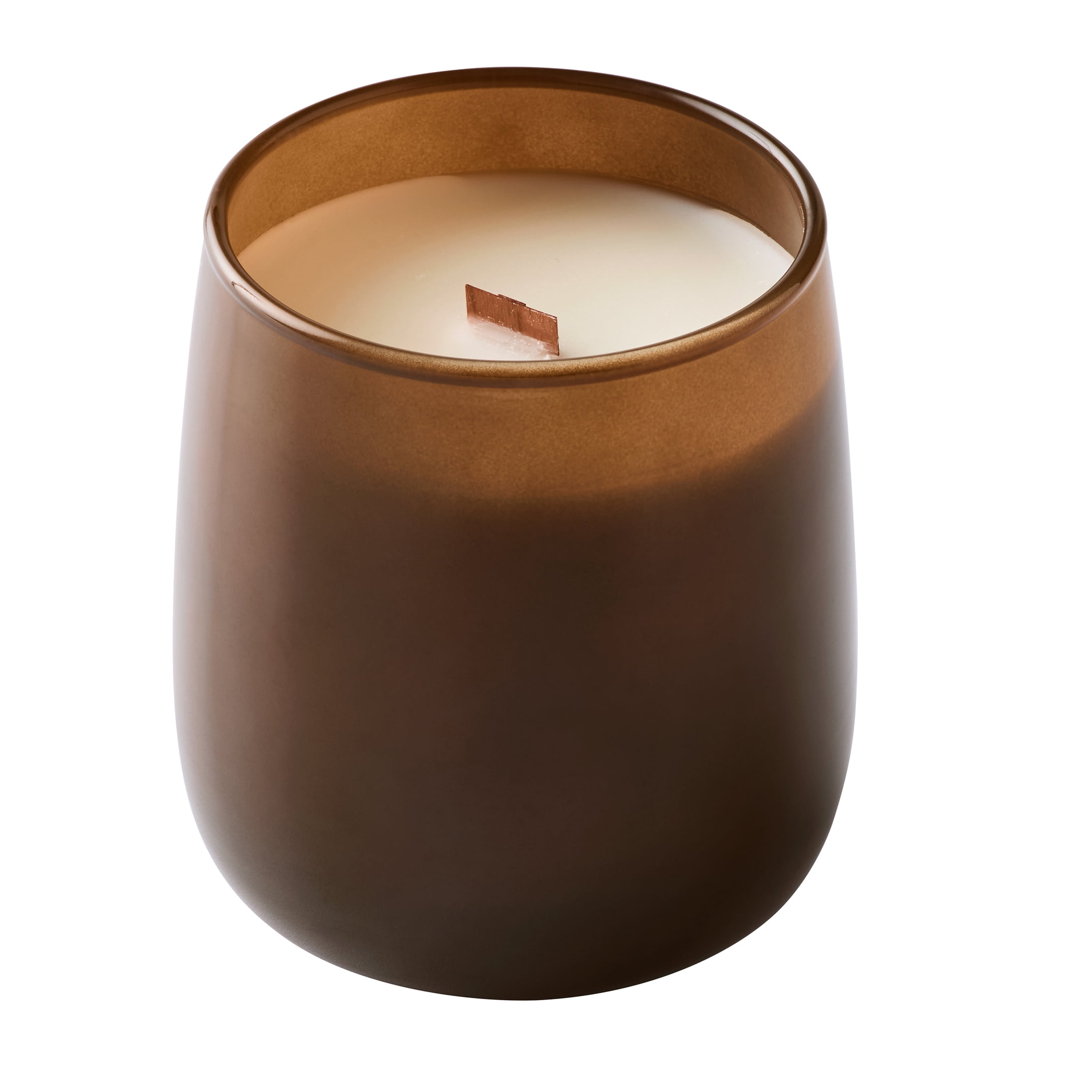 Better Homes & Gardens Intense Cashmere Teak Scented Wooden 1-Wick Colored Taper Jar Candle 14.5oz