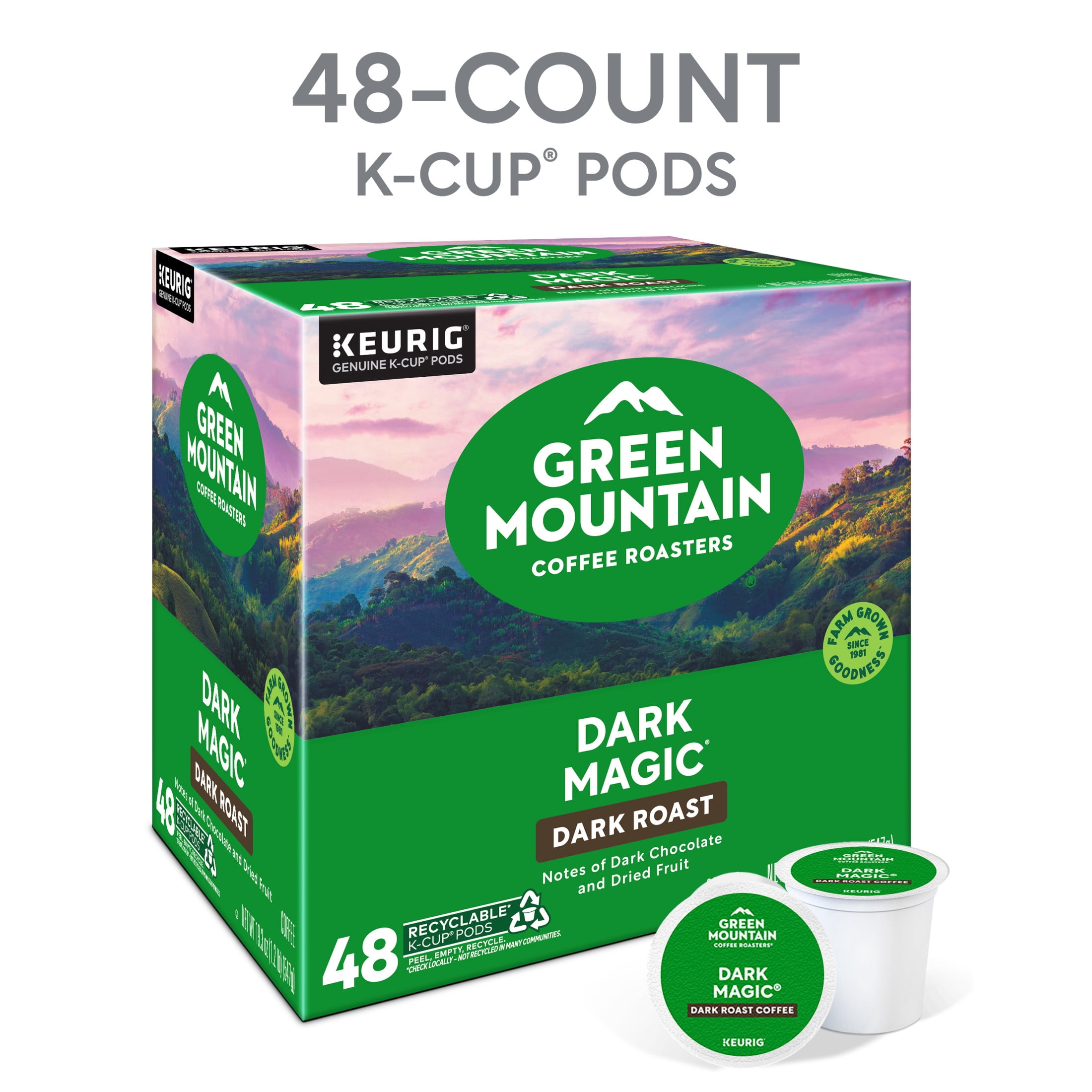 Green Mountain Coffee Roasters,  Dark Magic Dark Roast K-Cup Coffee Pods, 48 Count