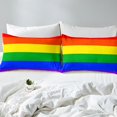 thumbnail image 4 of Erosebridal Rainbow Stripe Sheet Set Full, Colorful Geometry Bedding Sets Full Size, Microfiber 4 Pieces, 4 of 6