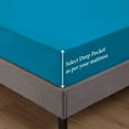 thumbnail image 4 of 4-Piece Full Sleeper Sofa Sheet Set, 100% Egyptian Cotton, 1000 Thread Count, Fits 5" Deep Pull-Out Couch Mattress (54" x 72") - Turquise Blue Solid, 4 of 5