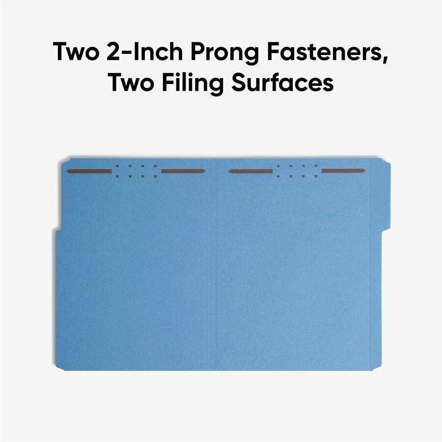 Smead Colored Fastener Folders Reinforced Tabs Blue 50/BX Ltr (12040)