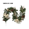thumbnail image 4 of 6FT Christmas Garland with Lights, Prelit Artificial Christmas Garland with Pine Cones Poinsettia， Cordless Xmas Garland for Fireplace Mantle Stairecase Indoor Outdoor Holiday Home Decorations, 4 of 8