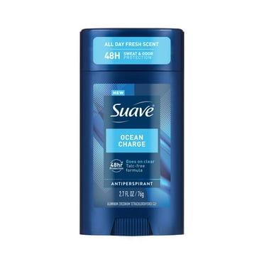 Suave Ocean Charge Men’s Antiperspirant Deodorant, Marine & Driftwood Scent, 48-Hour Protection, 2.7 oz