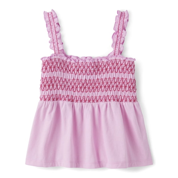 The Children's Place Girls Sleeveless Contrast Smocked Peplum Tank Top, Sizes XS-XXL