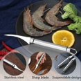 thumbnail image 5 of Pelador de camarones de 3 piezas, pelador de camarones todo en 1, pelador de camarones de acero inoxidable, pelador de camarones 5 en 1, pelador de camarones para productos como camarones, 5 of 5