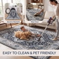 thumbnail image 4 of JONATHAN Y WASHABLE Superbia Boho Medallion Border Machine-Washable Polyester Area Rug, 4' x 6', Gray and Charcoal, Traditional Vintage Low-Pile Indoor Rug for Living Room WSH502D-4, 4 of 9