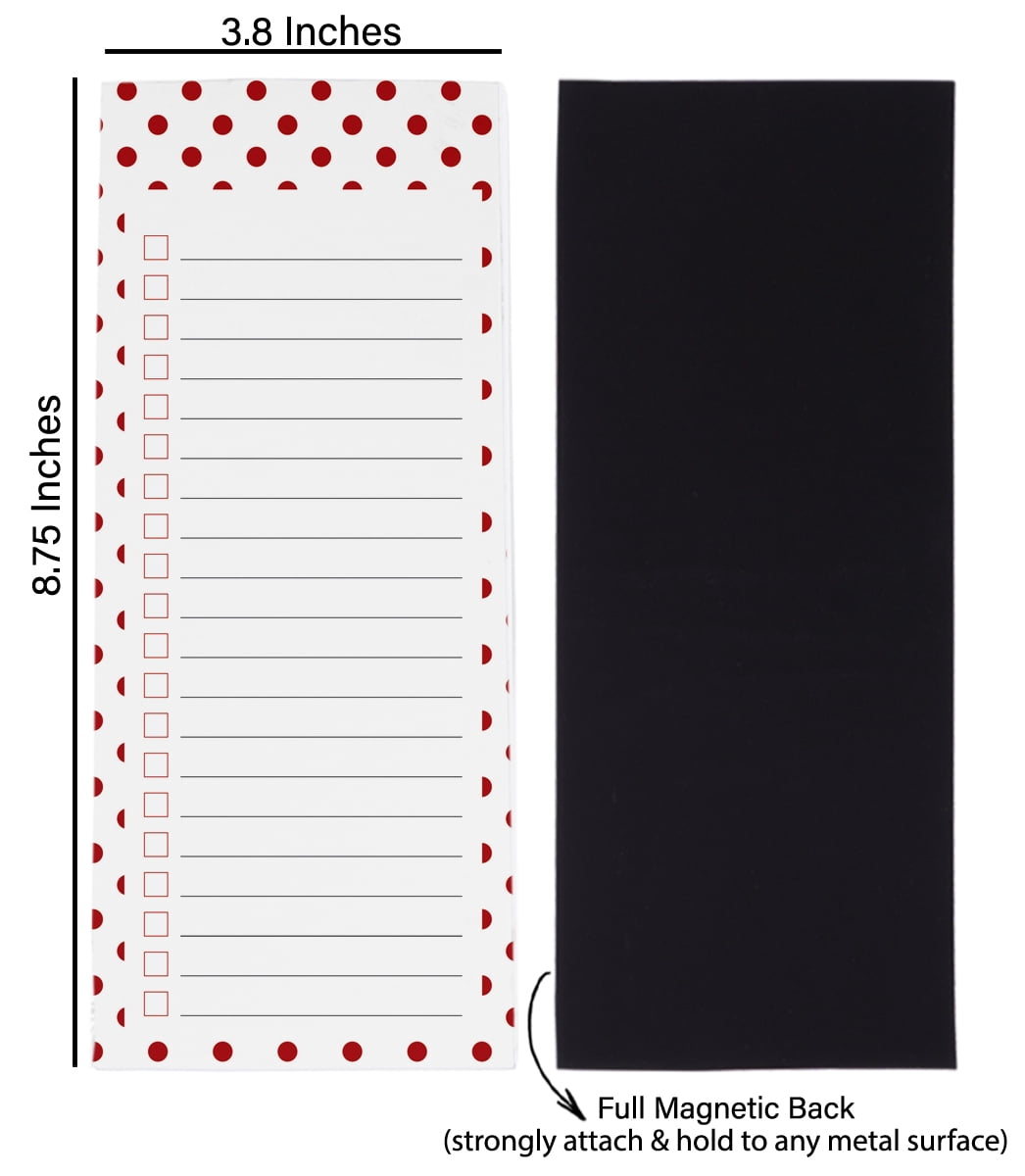 Inkdotpot Packof3MagneticFridge To-Do List Notepads,MagneticMemo Pads For Refrigerator,Dot Design(50 Sheets Each)