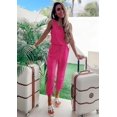 thumbnail image 2 of Rose Rouge TG Ensemble Deux Pièces pour Femmes Tenue Décontractée d'Été Sans Manches Col Rond et Pantalons de Survêtement Tenue de Détente, 2 of 5