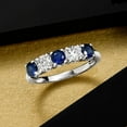 thumbnail image 5 of Ross-Simons 0.80 ct. t.w. Sapphire and .50 ct. t.w. Lab-Grown Diamond Ring in 14kt White Gold, Women's, Adult, 5 of 6
