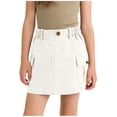 thumbnail image 5 of OGLCCG Girls Cargo Mini Skirts Teens Summer Elastic Waist Pencil Skirts with Pockets Trendy Cotton Casual Bodycon Y2k Skirts 3-14 Years, 5 of 5