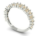 thumbnail image 2 of 0.98 ctw Wedding Band for Women - 18K White Gold Natural Morganite Stackable Eternity Ring, 2 of 6