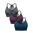thumbnail image 1 of FUTATA 1-3 Pack Sports Bras For Women Longline Padded Bras Criss-Cross Back Yoga Bras Medium Support Impact Workout Running Bras Crop Tops, 1 of 7