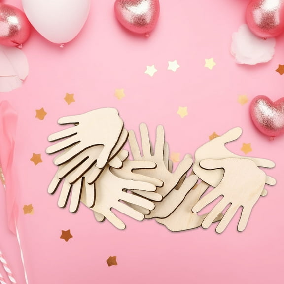 WHAMVOX 10 Pcs Party Wooden Decorative Accessories 5.50X4.50X0.10CM