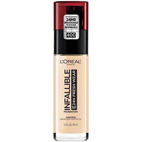 L'Oreal Paris Infallible 24 Hour Fresh Wear Foundation, Lightweight, Pearl, 1 fl oz