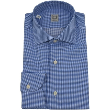 Grigio Men's Blue / White Shepherd Check Dress Shirt - 38-15 (S ...