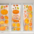 thumbnail image 1 of Calcomanías para ventanas con forma de calabaza otoñal, 9 hojas de gel con hojas de arce otoñal, calcomanías adhesivas de doble cara, decoraciones reutilizables para ventanas para Acción de Gracias,, 1 of 6