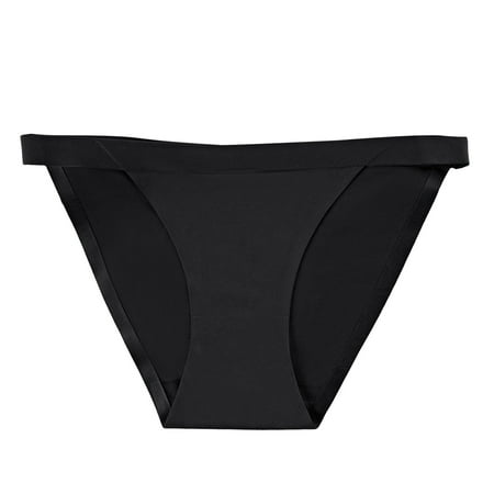 4 Packs Women s Underwear Fashion Seamless Ice Silk High Waist Solid Color Briefs Panties for Women XL Black