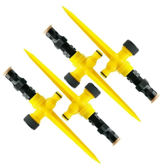 Deeceymbur 4PCS Above Ground Sprinkler System for Garden, 360° Auto Rotating Garden Sprinkler System - Smart Irrigation for Lawn, Patio, Full-Circle Watering Coverage