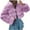 23 Purple, variant on Womens Faux Fur Coat Trendy Zip Up Cropped Teddy Jackets Long Sleeve Fuzzy Fluffy Warm Short Winter Coats with Hood Winter