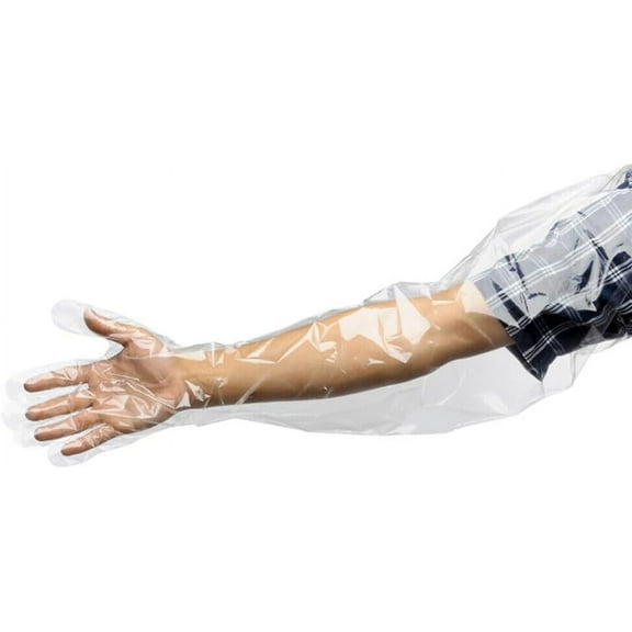 50pcs Disposable Long Plastic Gloves, Veterinary Insemination Gloves, Full Arm Long Sleeve Gloves, Field Dressing Gloves.