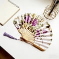 thumbnail image 4 of Classic Silk Folding Fan, Durable Bamboo Rib Hand Fan for Wedding Stage Photography Decor C, 4 of 6
