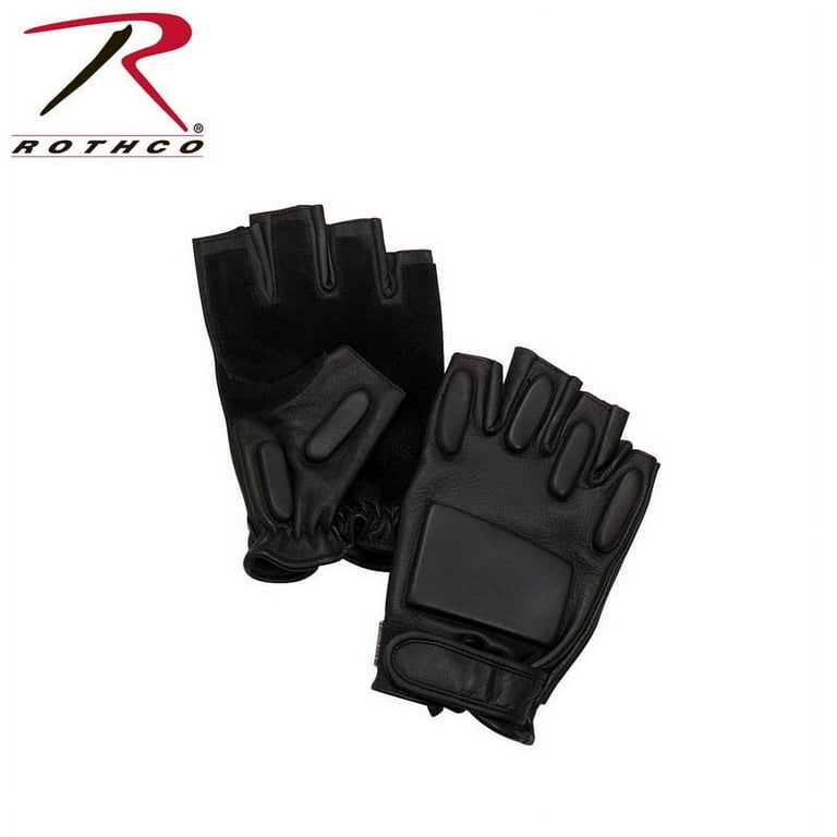 Rothco Tactical Fingerless Rappelling Gloves - Black, Small 