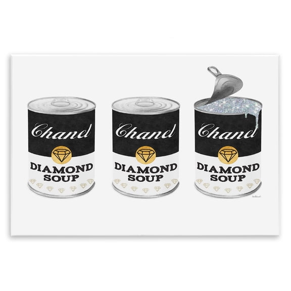 Stupell Industries Art Deco Fashion Condensed Soup Trio Glam Black Diamond Pop Wall Plaque Art, 15 x 10, by Amanda Greenwood