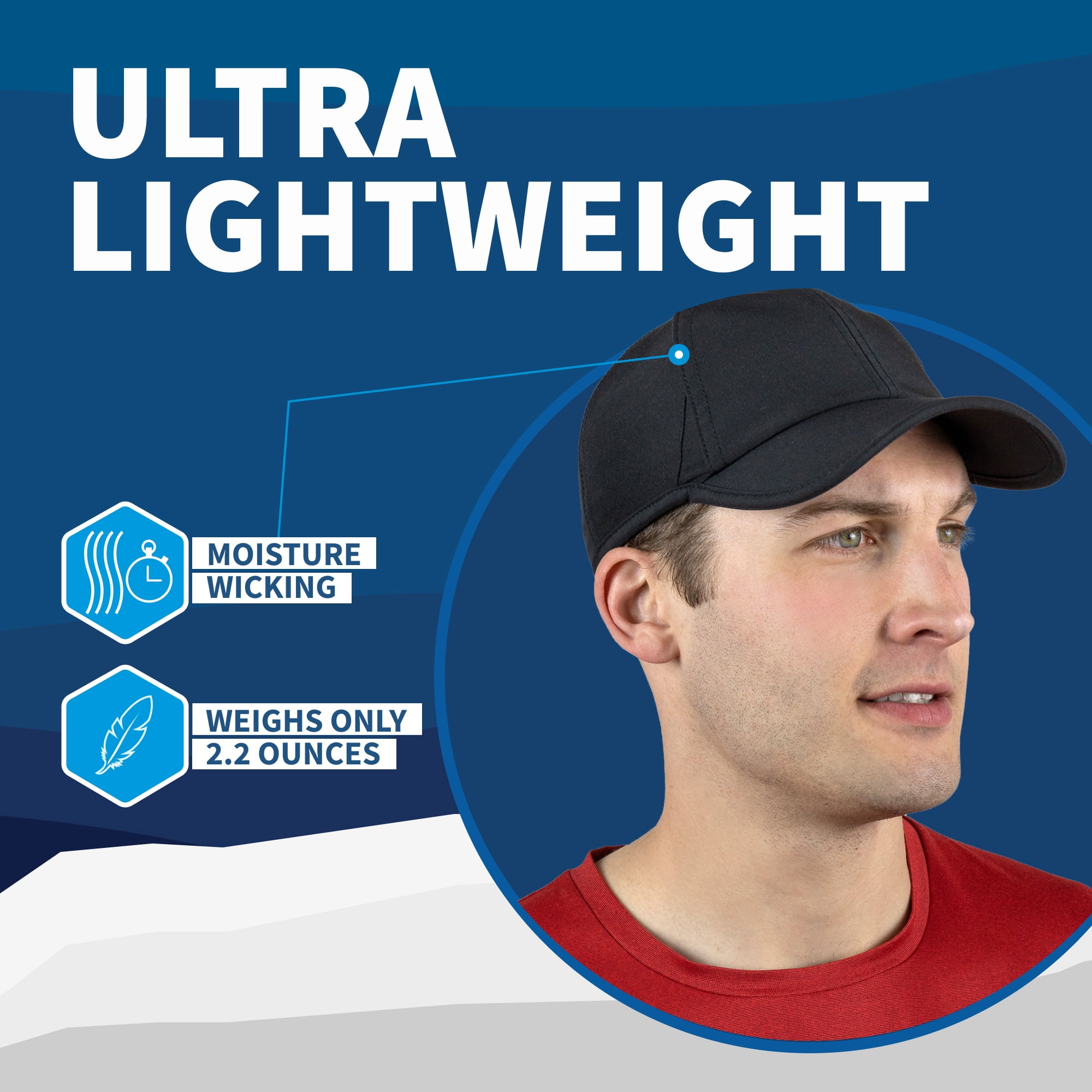 Men’s UV Protection Running Hat - black