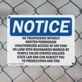 thumbnail image 5 of (2 Pack) No Trespassing Without Written Permission OSHA Notice Sign 18 Inch X 12 Inch Plastic Sign, Weather Resistant, UV Protected for Workplace, Business, and Construction Site, Made, 5 of 8