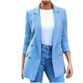 thumbnail image 2 of HaoXianJian Plus Size Blouses for Women Jackets Dressy Casual 2025 Solid Color Blazers Button Long Sleeve Lapel Dressy Tops for Women Business Outfits Office Work Suit with Pockets 3X-5X, 2 of 6