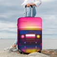 thumbnail image 7 of Pofeuu Neon Cassette Tape Print Luggage Suitcase Cover Protector Luggage Washable Covers Aesthetic for 18/24/28/32 inch Luggage（No luggage included）-Large, 7 of 7